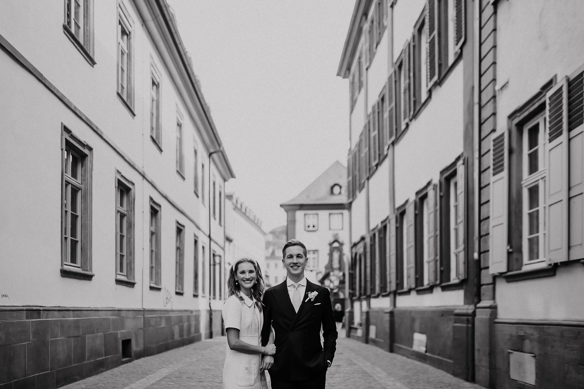 Hochzeitsfotograf in Heidelberg, Portraits des Brautpaares in der Heidelberger Altstadt